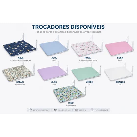 Trocador De Parede Para Bebê - Dobrável - Impermeável - Ninos Resistente