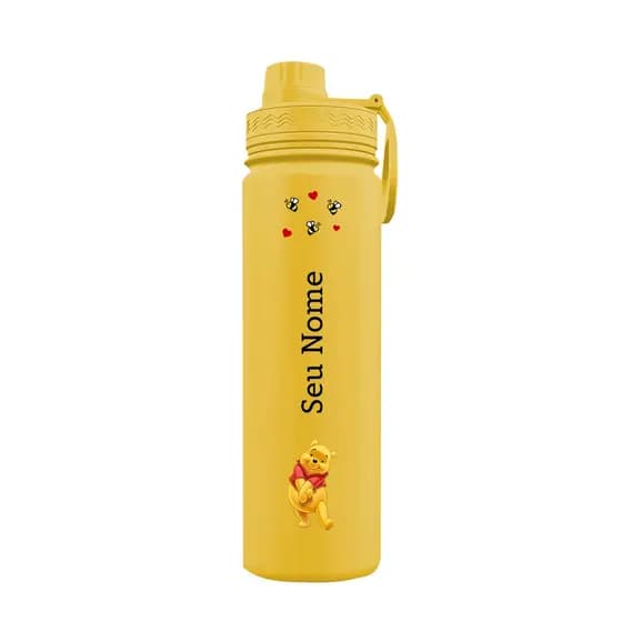 Garrafa Térmica Fresh Com Alça Personalizada Com Nome - Ursinho Pooh