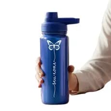 Garrafa Térmica Shine Glitter  Personalizada com Nome em Letra Cursiva + Borboleta 🦋 "Beleza, brilho e Exclusividade"!