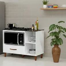 Suporte Para Cooktop Balcão de Cozinha  e Organizador de Eletrodomésticos Branco