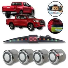 Sensor De Ré Estacionamento Cromado Emborrachado Hilux