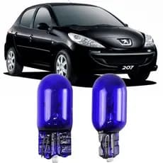 Par Lâmpadas Pingo Super Branca Esmagada T10 Peugeot 207 Faroleta Teto Placa Lanterna