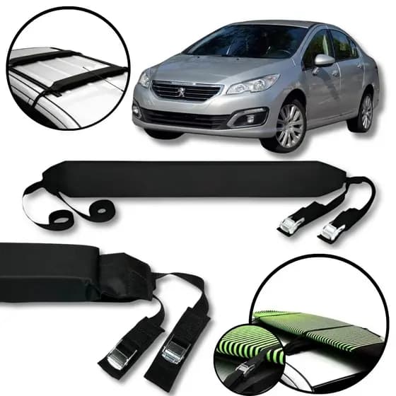 Rack Teto Prancha Surf Carro Com Cinta Peugeot 408