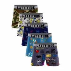 Kit Cuecas Infantil Boxer Box Criança Microfibra Estampadas