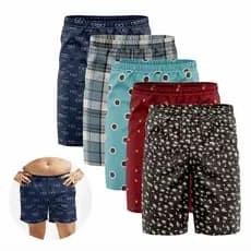 Kit 05 Cuecas Samba Canção Plus Size EXGG Masculino Extra Grande Liganete