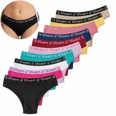 Kit 10 Calcinhas de Algodão Feminina Adulto Tanga Lisas Cos Largo