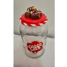 Pote para Doces - Pote para Guloseimas - Pote para balas bombom - Bombinier - Pote decorado em biscuit vemelho