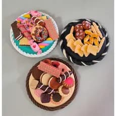 Tampa para pote de vidro decorada em biscuit 3 unidades