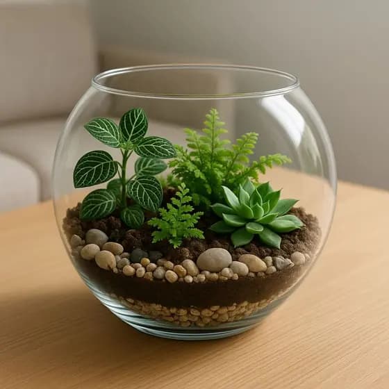Vaso Aquário 3 Litros Vidro Transparente Multiuso Terrário Decoração Sala Planta Jardim