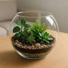 Vaso Aquário 3 Litros Vidro Transparente Multiuso Terrário Decoração Sala Planta Jardim