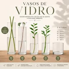Vaso Tubo Vidro Resistente Cilindro Transparente Casamento Chão Decorativo Flor Plantas Rolha