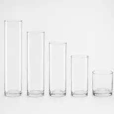 Vaso Cilindro Tubo Vidro Resistente Casamento Chão Decorativo Flor Plantas Rolha Transparente