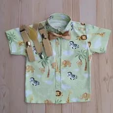Camisa Temática  Social Infantil Safari Menino