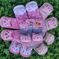 Kit Com Até 6 Pares Meias Com Chocalho 3D Antiderrapante Bebê Infantil Menina Menino