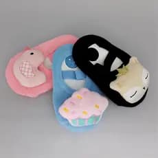 Kit 3 Pares Meia Sapatilhas Bichinho 3D Chocalho Antiderrapante Bebê Menina