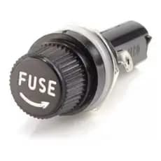 5  - KIT PORTA FUSÍVEL + FUSÍVEL 5x20mm 10A ROSCA PRETO