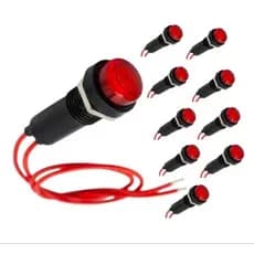 Kit 10 Sinaleiro Olho De Boi Vermelho 220v  Painel Elétrico