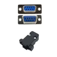 Kit 5 Conector Db9 Femea + 5 Capa Plastica Db9 Kit Curto