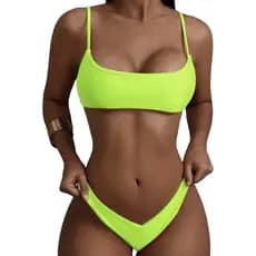 Biquíni Forrado Suplex Modelo Cropped Top Faixa E Asa Delta Moda Gringa Feminino