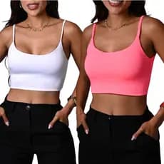 Kit 2 Cropped Alça Suplex Blogueira Top Verão Modelo Blusa