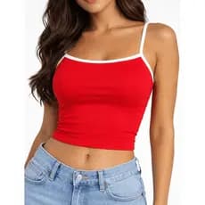 Cropped forrado bicolor suplex blusa feminina de alça
