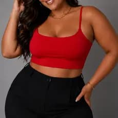 Cropped Top Alça Plus Size G1 ao G4 Forrado Academia