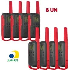 Kit 8x Rádio Comunicador MOTOROLA T210BR 32KM HT TALKABOUT