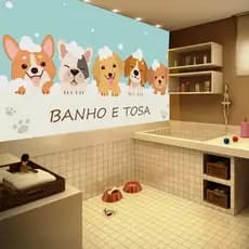 papel de parede para pet shop