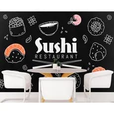 Papel de Parede Adesivo Autocolante  Sushi
