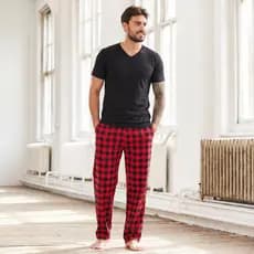 Calça Masculina Xadrez Flanela com Bolso Confortável