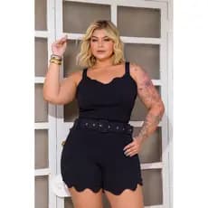 Conjunto Nuvem, Plus Size, Tecido Crepe de Malha, Veste do 46 ao 52.