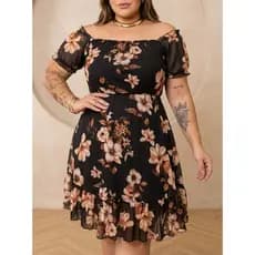 Vestido Plus Size Todo em Tule, Tamanho Único Veste do 46 ao 52 com Caimento Leve