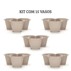 Kit 15 Vasos Pétala 1 Litro Vaso Triplo Decorativo Vaso Pata De Elefante