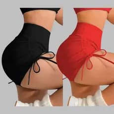 Kit 2 Short Feminino Fitness Bermudinha Cós Alto Academia Praia