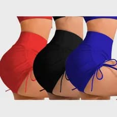 Kit 3 Short Academia Empina Bumbum Fitness Praia Piscina Cos Alto
