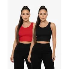 Kit 2 Cropped Regata Suplex Forrado Feminino – Básico Premium Conforto