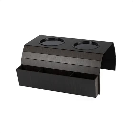 Esteira para Braço de Sofá com Porta Copo Apoio para Controle MDF Pintada Marrom Resistente
