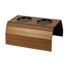 Esteira para Braço de Sofá com Porta Copo Simples Apoio Taça Garrafa MDF Caramelo Resistente