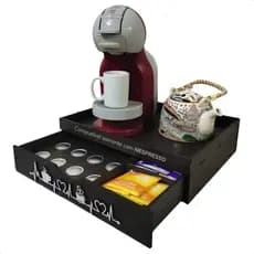 Bandeja Cantinho Do Café e Chá Porta-Cápsulas Nespresso MDF Café da Manhã Hora do Chá Resistente