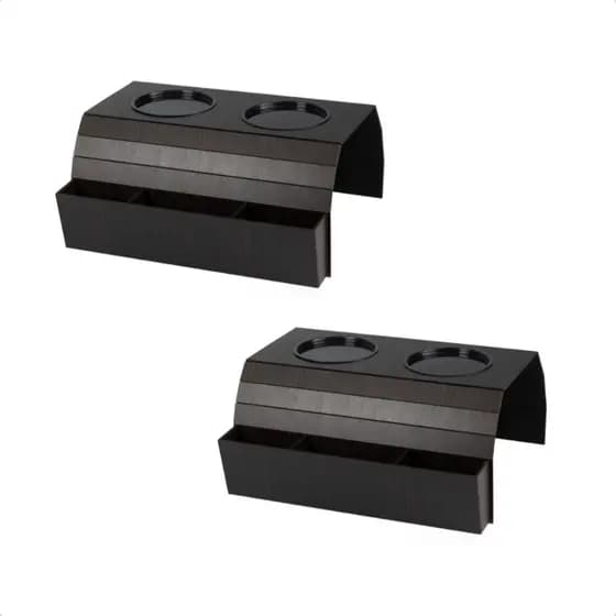 Kit 2 Esteiras para Braço de Sofá com Porta Copo 2 Apoios para Controle MDF Marrom Resistente