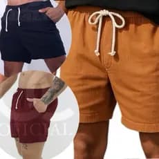 Kit 03 ShortS De Linho Masculino Bermuda Mauricinho Premium Lavado De Alta Qualidade Short Linho