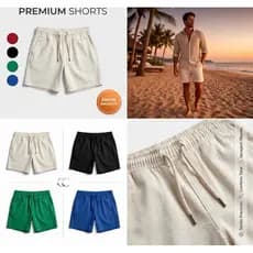 Short Masculino em Linho Bermuda premium
