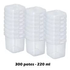Potes Quadrados Bolo No Pote Lacre Plástico 220ml -300 Unid.