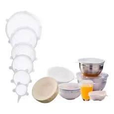 Kit 6 Tampas Silicone Reutilizável Original