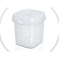 200 Potes Quadrados 220 ml com lacre  Plástico Bolo No Pote Tempero Mel Creme Sopa Sorvete