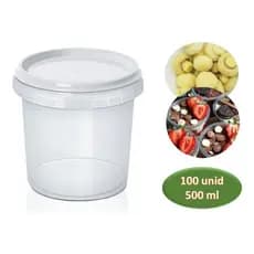 Pote Redondo Com Lacre Bolo No Pote Sopa Farofa Creme Descartável 500 Ml C/100