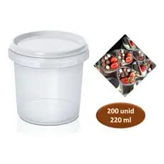 200 Potes Redondo Com Lacre Bolo No Pote Conservas 220 ml