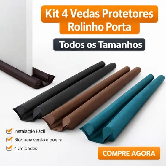 Kit 4 Vedas Protetores Rolinho Porta Todos os Tamanhos