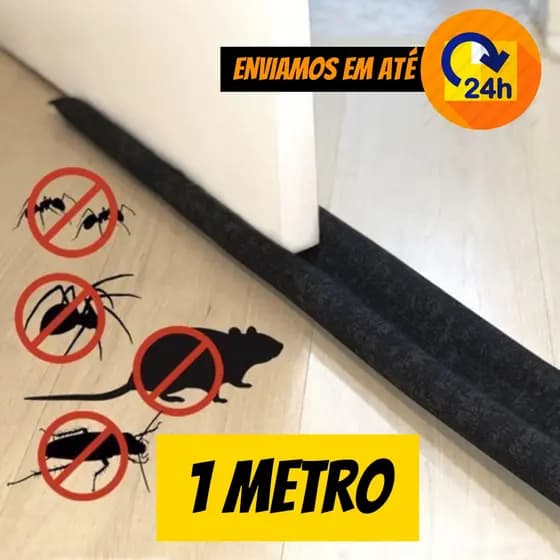 Veda Porta Protetor Rolinho Duplo 1 Metro Contra Insetos e Poeira