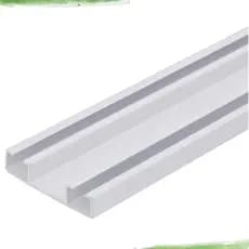Kit 3 Trilhos de 1 Metro Alumínio Suíço Duplo Max Cortina Branco Cortineiro